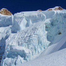 Icy east face of Huayna Potosi